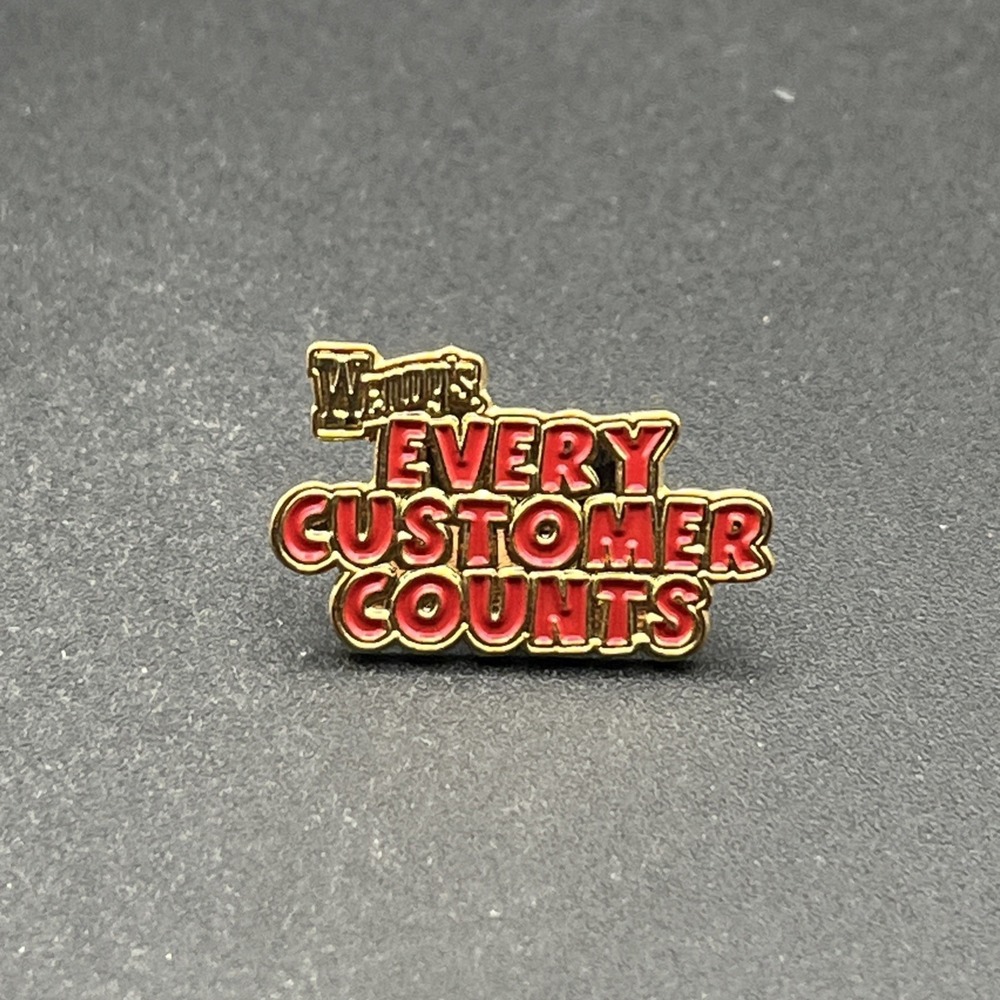 Wendy's Fast Food Restaurant Every Customer‎ Counts Employee Lapel Hat Pin